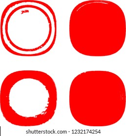 Grunge post Stamps Collection, Circles. Banners, Insignias , Logos, Icons, Labels and Badges Set . vector distress textures.blank rounded shapes.