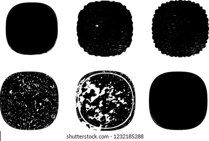 Grunge post Stamps Collection, Circles. Banners, Insignias , Logos, Icons, Labels and Badges Set . vector distress textures.blank shapes.
