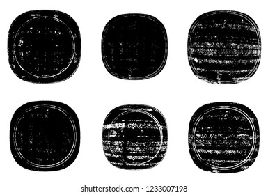 Grunge post Stamps Collection, Circles. Banners, Insignias , Logos, Icons, Labels and Badges Set . vector distress textures.blank shapes.