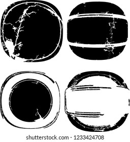 Grunge post Stamps Collection, Circles. Banners, Insignias , Logos, Icons, Labels and Badges Set . vector distress textures.blank shapes.