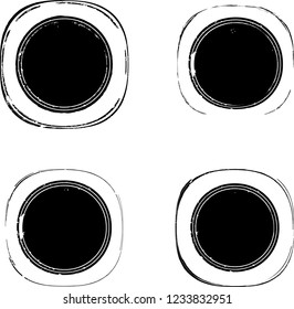 Grunge post Stamps Collection, Circles. Banners, Insignias , Logos, Icons, Labels and Badges Set . vector distress textures.blank shapes.