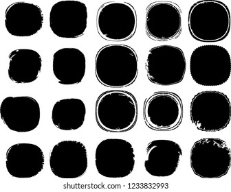 Grunge post Stamps Collection, Circles. Banners, Insignias , Logos, Icons, Labels and Badges Set . vector distress textures.blank shapes.