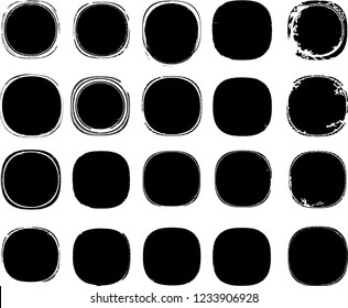 Grunge post Stamps Collection, Circles. Banners, Insignias , Logos, Icons, Labels and Badges Set . vector distress textures.blank rounded shapes.