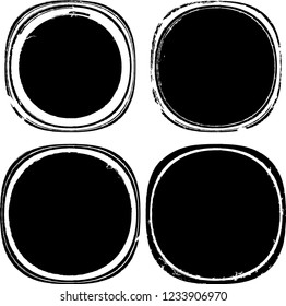 Grunge post Stamps Collection, Circles. Banners, Insignias , Logos, Icons, Labels and Badges Set . vector distress textures.blank rounded shapes.