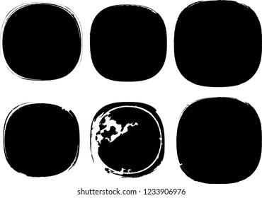 Grunge post Stamps Collection, Circles. Banners, Insignias , Logos, Icons, Labels and Badges Set . vector distress textures.blank rounded shapes.