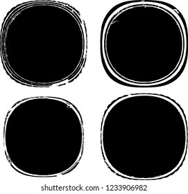 Grunge post Stamps Collection, Circles. Banners, Insignias , Logos, Icons, Labels and Badges Set . vector distress textures.blank rounded shapes.