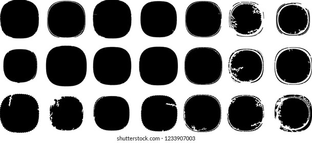 Grunge post Stamps Collection, Circles. Banners, Insignias , Logos, Icons, Labels and Badges Set . vector distress textures.blank rounded shapes.