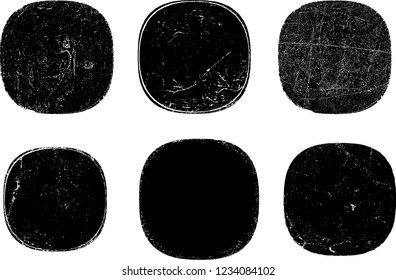 Grunge post Stamps Collection, Circles. Banners, Insignias , Logos, Icons, Labels and Badges Set . vector distress textures.blank rounded shapes.

