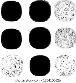 Grunge post Stamps Collection, Circles. Banners, Insignias , Logos, Icons, Labels and Badges Set . vector distress textures.blank rounded shapes.