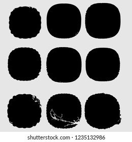 Grunge post Stamps Collection, Circles. Banners, Insignias , Logos, Icons, Labels and Badges Set . vector distress textures.blank shapes.