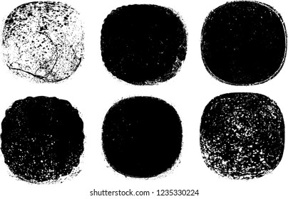 Grunge post Stamps Collection, Circles. Banners, Insignias , Logos, Icons, Labels and Badges Set . vector distress textures.blank shapes.