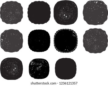 Grunge post Stamps Collection, Circles. Banners, Insignias , Logos, Icons, Labels and Badges Set . vector distress textures.blank shapes.