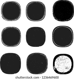 Grunge post Stamps Collection, Circles. Banners, Insignias , Logos, Icons, Labels and Badges Set . vector distress textures.blank shapes.