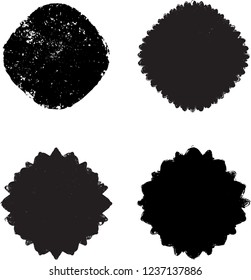 Grunge post Stamps Collection, Circles. Banners, Insignias , Logos, Icons, Labels and Badges Set . vector distress textures.blank shapes.