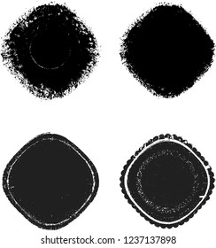 Grunge post Stamps Collection, Circles. Banners, Insignias , Logos, Icons, Labels and Badges Set . vector distress textures.blank shapes.