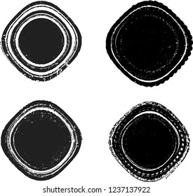 Grunge post Stamps Collection, Circles. Banners, Insignias , Logos, Icons, Labels and Badges Set . vector distress textures.blank shapes.