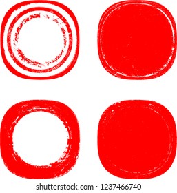 Grunge post Stamps Collection, Circles. Banners, Insignias , Logos, Icons, Labels and Badges Set . vector distress textures.blank shapes.