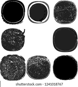 Grunge post Stamps Collection, Circles. Banners, Insignias , Logos, Icons, Labels and Badges Set . vector distress textures.blank shapes.