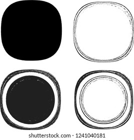 Grunge post Stamps Collection, Circles. Banners, Insignias , Logos, Icons, Labels and Badges Set . vector distress textures.blank shapes.
