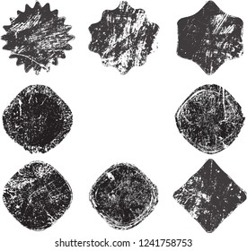 Grunge post Stamps Collection, Circles. Banners, Insignias , Logos, Icons, Labels and Badges Set . vector distress textures.blank shapes.