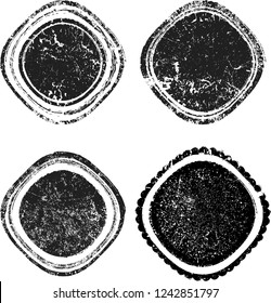 Grunge post Stamps Collection, Circles. Banners, Insignias , Logos, Icons, Labels and Badges Set . vector distress textures.blank shapes.