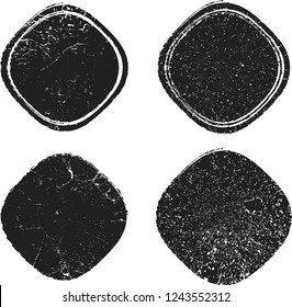 Grunge post Stamps Collection, Circles. Banners, Insignias , Logos, Icons, Labels and Badges Set . vector distress textures.blank shapes.