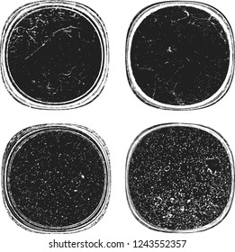 Grunge post Stamps Collection, Circles. Banners, Insignias , Logos, Icons, Labels and Badges Set . vector distress textures.blank shapes.