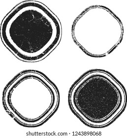 Grunge post Stamps Collection, Circles. Banners, Insignias , Logos, Icons, Labels and Badges Set . vector distress textures.blank shapes.