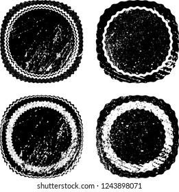 Grunge post Stamps Collection, Circles. Banners, Insignias , Logos, Icons, Labels and Badges Set . vector distress textures.blank shapes.