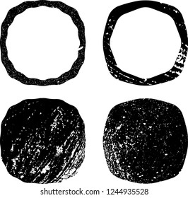Grunge post Stamps Collection, Circles. Banners, Insignias , Logos, Icons, Labels and Badges Set . vector distress textures.blank shapes.