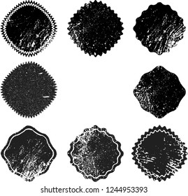 Grunge post Stamps Collection, Circles. Banners, Insignias , Logos, Icons, Labels and Badges Set . vector distress textures.blank shapes.