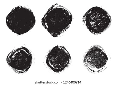 Grunge post Stamps Collection, Circles. Banners, Insignias , Logos, Icons, Labels and Badges Set . vector distress textures.blank shapes.
