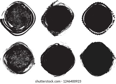 Grunge post Stamps Collection, Circles. Banners, Insignias , Logos, Icons, Labels and Badges Set . vector distress textures.blank shapes.

