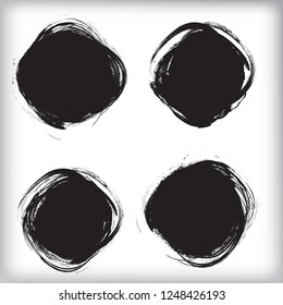 Grunge post Stamps Collection, Circles. Banners, Insignias , Logos, Icons, Labels and Badges Set . vector distress textures.blank shapes.