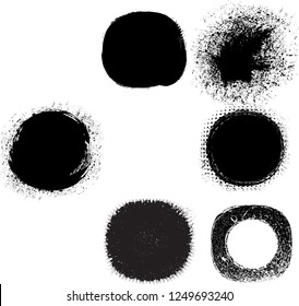 Grunge post Stamps Collection, Circles. Banners, Insignias , Logos, Icons, Labels and Badges Set . vector distress textures.blank shapes.