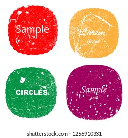 Grunge post Stamps Collection, Circles. Banners, Insignias , Logos, Icons, Labels and Badges Set . vector distress textures.blank shapes.