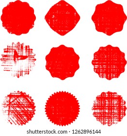 Grunge post Stamps Collection, Circles. Banners, Insignias , Logos, Icons, Labels and Badges Set . vector distress textures.blank shapes.