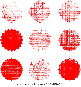 Grunge post Stamps Collection, Circles. Banners, Insignias , Logos, Icons, Labels and Badges Set . vector distress textures.blank shapes.