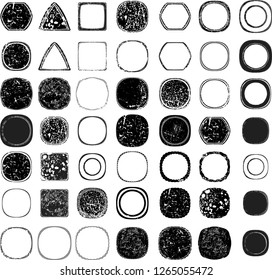 Grunge post Stamps Collection, Circles. Banners, Insignias , Logos, Icons, Labels and Badges Set . vector distress textures.blank shapes.