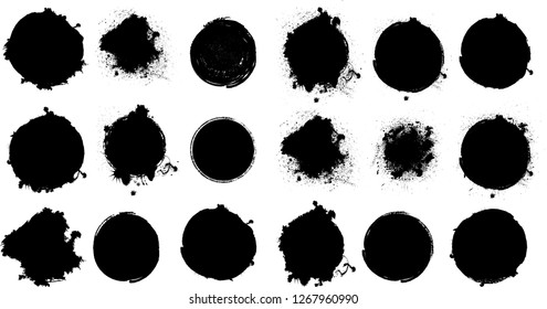 Grunge post Stamps Collection, Circles. Banners, Insignias , Logos, Icons, Labels and Badges Set . vector distress textures.blank shapes.