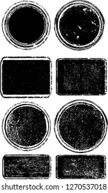 Grunge post Stamps Collection, Circles. Banners, Insignias , Logos, Icons, Labels and Badges Set . vector distress textures.blank shapes.