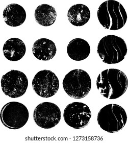 Grunge post Stamps Collection, Circles. Banners, Insignias , Logos, Icons, Labels and Badges Set . vector distress textures.blank shapes.