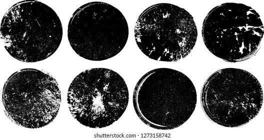 Grunge post Stamps Collection, Circles. Banners, Insignias , Logos, Icons, Labels and Badges Set . vector distress textures.blank shapes.