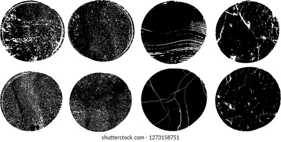 Grunge post Stamps Collection, Circles. Banners, Insignias , Logos, Icons, Labels and Badges Set . vector distress textures.blank shapes.