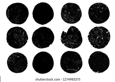 Grunge post Stamps Collection, Circles. Banners, Insignias , Logos, Icons, Labels and Badges Set . vector distress textures.blank shapes.