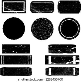 Grunge post Stamps Collection, Circles. Banners, Insignias , Logos, Icons, Labels and Badges Set . vector distress textures.blank shapes.