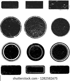 Grunge post Stamps Collection, Circles. Banners, Insignias , Logos, Icons, Labels and Badges Set . vector distress textures.blank shapes.