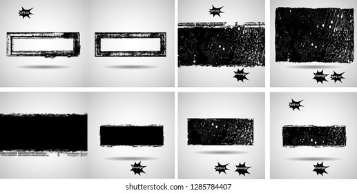 Grunge post Stamps Collection, Circles. Banners, Insignias , Logos, Icons, Labels and Badges Set . vector distress textures.blank shapes.