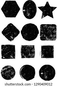 Grunge post Stamps Collection, Circles. Banners, Insignias , Logos, Icons, Labels and Badges Set . vector distress textures.blank shapes.