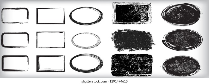 Grunge post Stamps Collection, Circles. Banners, Insignias , Logos, Icons, Labels and Badges Set . vector distress textures.blank shapes.